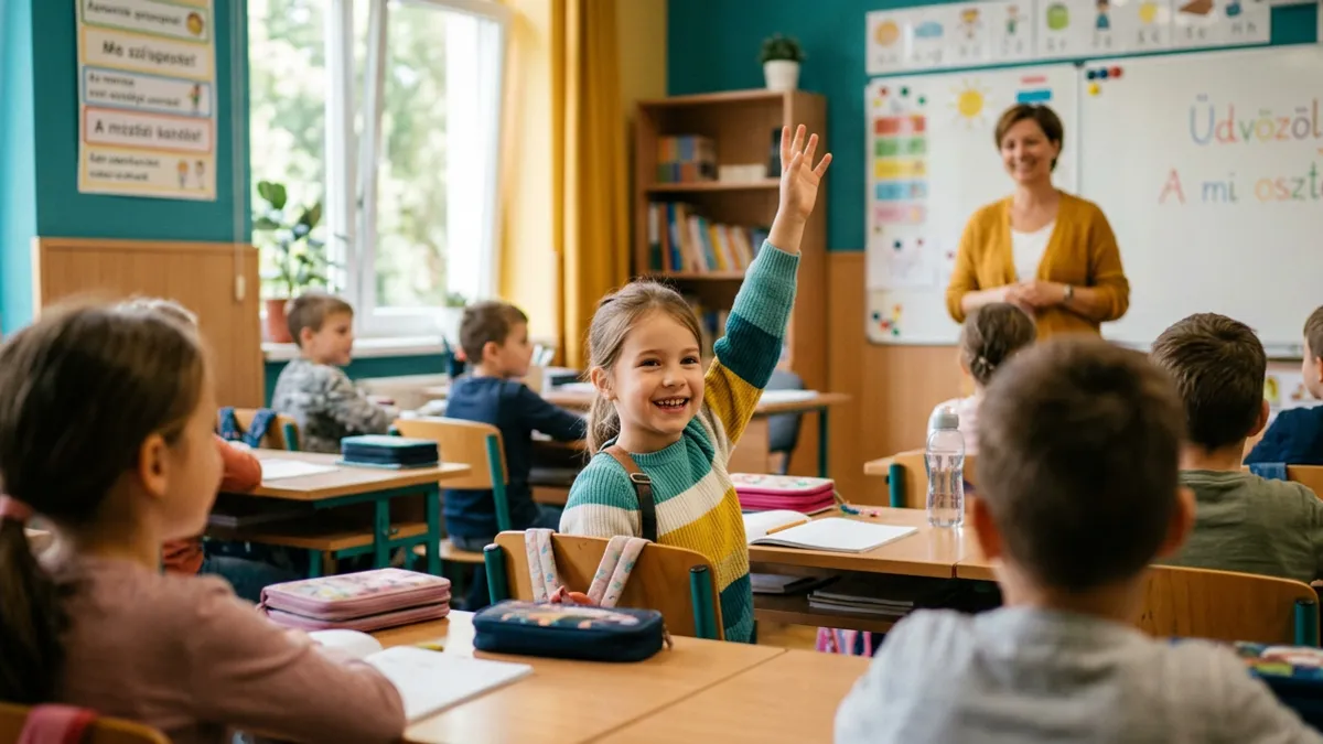 Anya megöleli síró kisgyermekét az óvoda bejáratánál reggel – szorongó gyermek elválási nehézsége